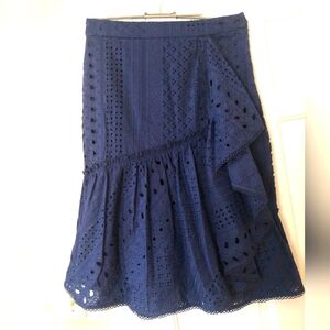 Trina Turk Navy Eyelet Skirt Size 4
